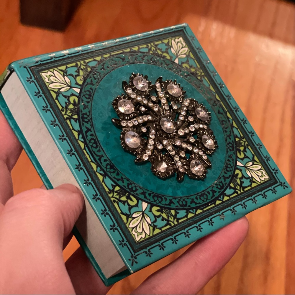 Small Rhinestone Teal Notepad
